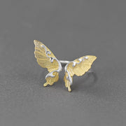 Exquisite Silver Butterfly Ring