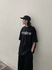 S.view 22S/S Gothic Logo Brand Letter Print Short Sleeve Street Hip Hop Crewneck Loose T-Shirt