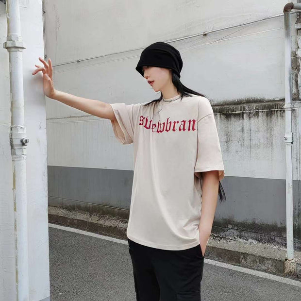 S.view 22S/S Gothic Logo Brand Letter Print Short Sleeve Street Hip Hop Crewneck Loose T-Shirt