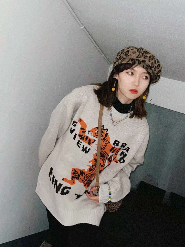 S.view 21A W the Tiger cartoon pattern sweater