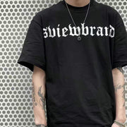 S.view 22S/S Gothic Logo Brand Letter Print Short Sleeve Street Hip Hop Crewneck Loose T-Shirt