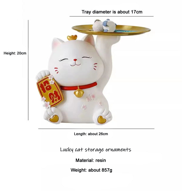 Lucky Cat Entrance Key Storage Ornament