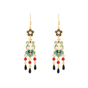 Elegant ethnic jewelry retro tassel gold-plated earrings