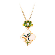 Fresh Green Leaf Flower Jewelry Set