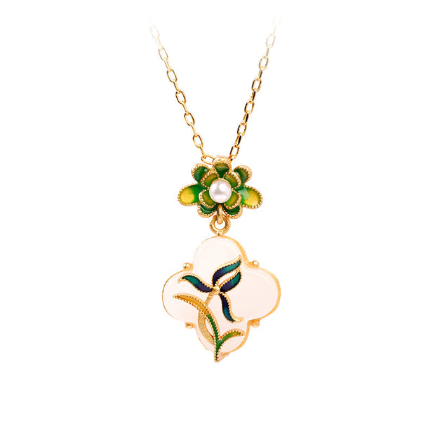 Fresh Green Leaf Flower Jewelry Set