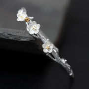 Ancient style wintersweet rain flower open bracelet