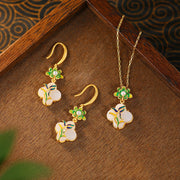 Fresh Green Leaf Flower Jewelry Set