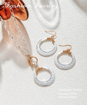 Minimalist Sun River Hoop Earrings and Necklace Set