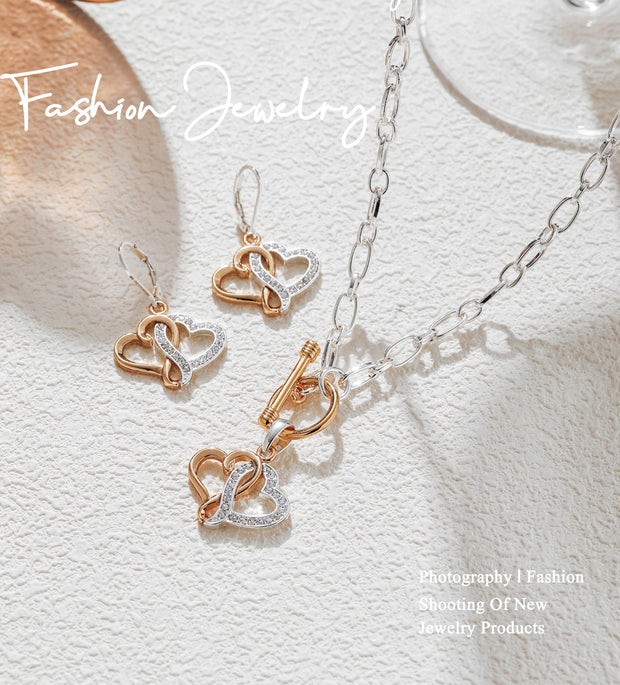 Fashionable Heart-Shaped Cloud Jewelry Set - A Symbol of Romance and Elegance