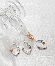 Minimalist Sparkling River Light Jewelry Set - Necklace and Earring Combination