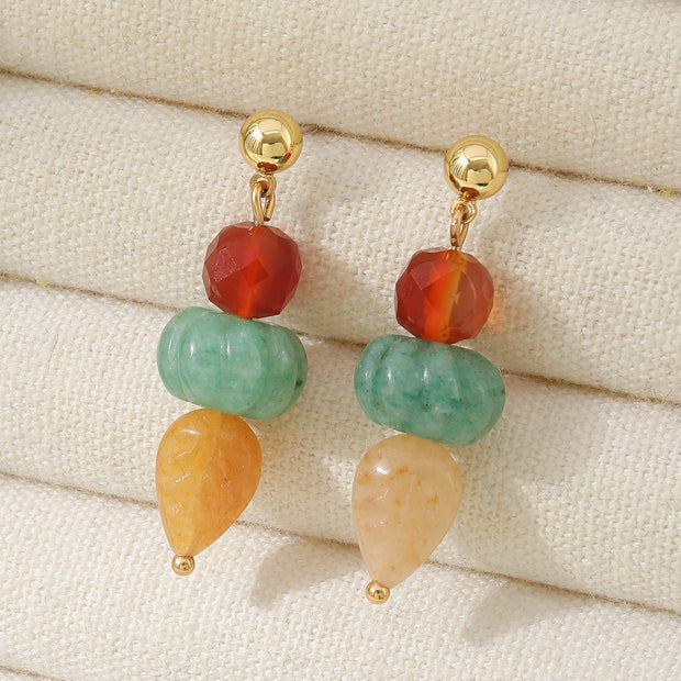 Candy-colored natural stone earrings - a combination of elegance and nature