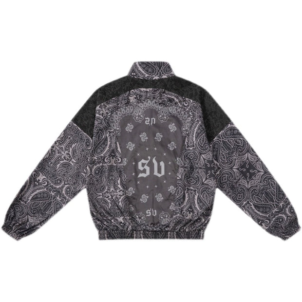 S.view loose-fitting zip-up jacket with cashew flower print burst crack reflective stitching tracksuit