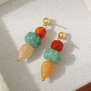 Candy-colored natural stone earrings - a combination of elegance and nature