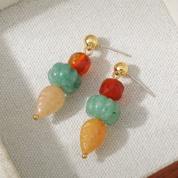 Candy-colored natural stone earrings - a combination of elegance and nature