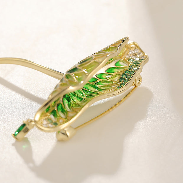 Green Leaf Fairy Lotus Leaf Brooch