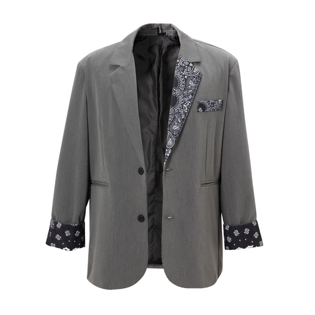 S.view with cashew flower element print single-breasted suit street hip-hop jacket