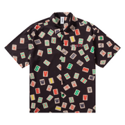 S.view 22S S Original God of Gamblers Series Mahjong Print Black Pop Iron-Free Loose Casual Short Sleeve Shirt