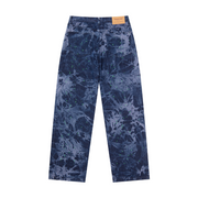 S.view 21SS Creative Tie-Dye Splash Print Jeans Street Popular Mid-rise Zip-Up Straight-leg Trousers