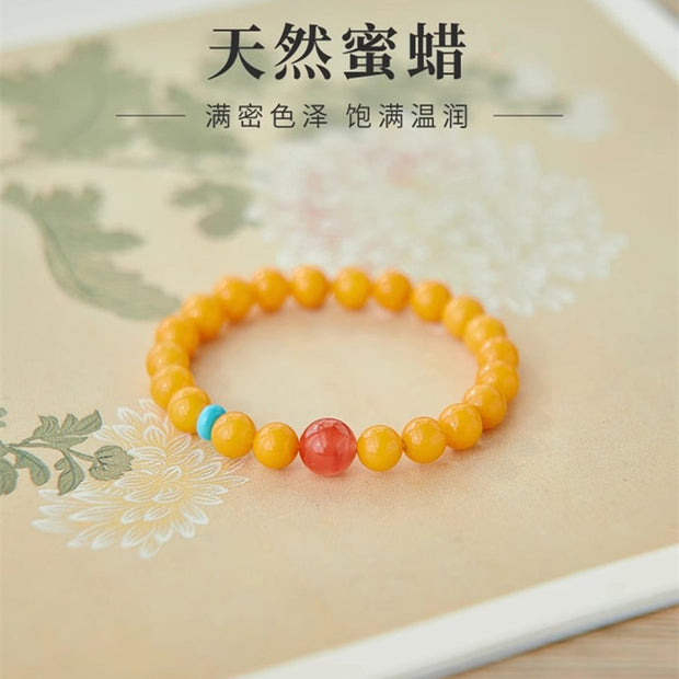 Natural Nanhong Yellow Beeswax Bracelet - Ancient Beauty