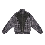 S.view loose-fitting zip-up jacket with cashew flower print burst crack reflective stitching tracksuit