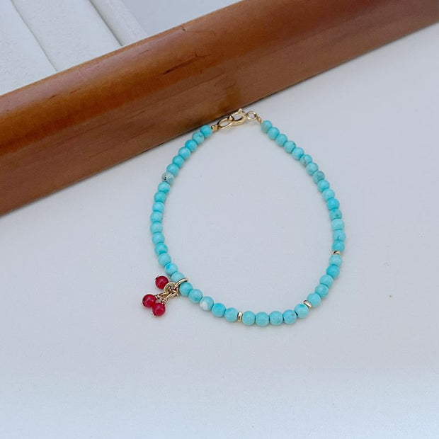 Purple and turquoise romantic combination bracelet - a fusion of nature and art