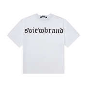 S.view 22S/S Gothic Logo Brand Letter Print Short Sleeve Street Hip Hop Crewneck Loose T-Shirt