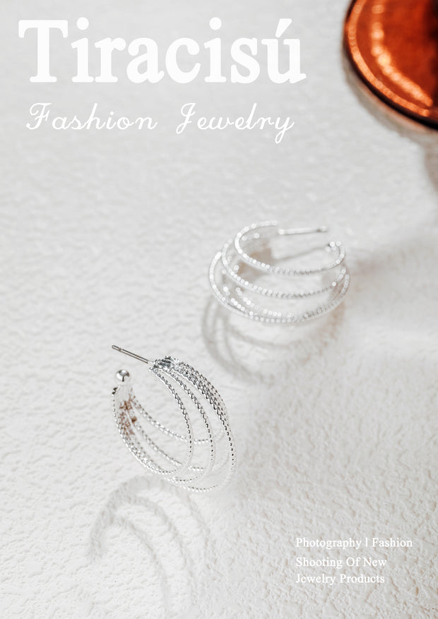 Elegant Spiral Hoop Earrings