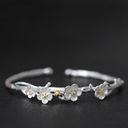 Ancient style wintersweet rain flower open bracelet - Tiracisu
