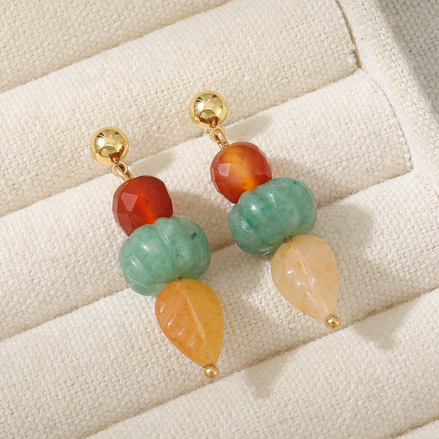 Candy - colored natural stone earrings - a combination of elegance and nature - Tiracisu