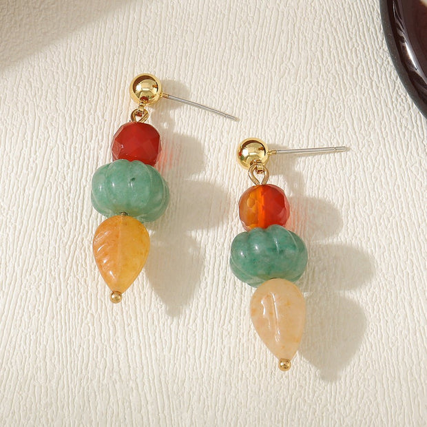 Candy - colored natural stone earrings - a combination of elegance and nature - Tiracisu