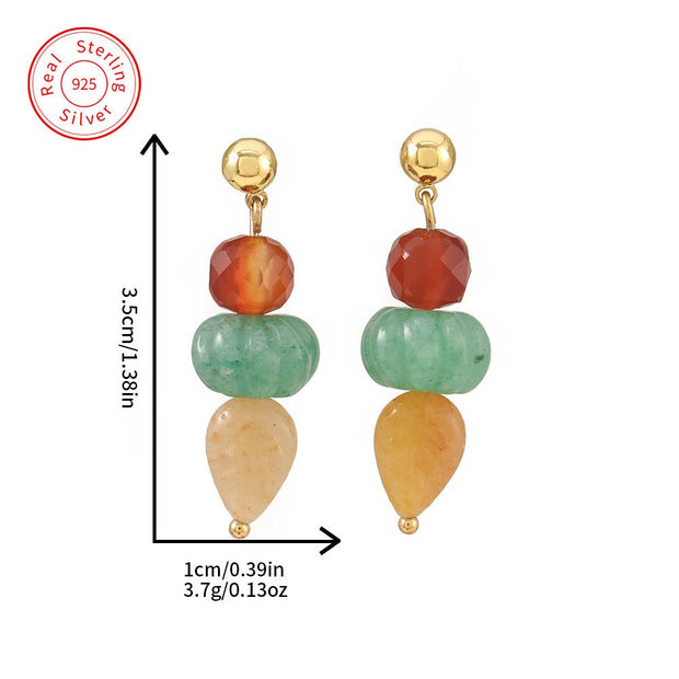 Candy - colored natural stone earrings - a combination of elegance and nature - Tiracisu