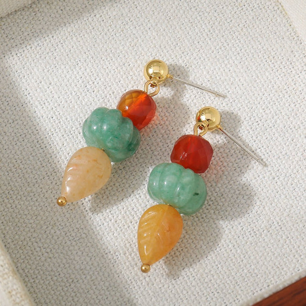 Candy - colored natural stone earrings - a combination of elegance and nature - Tiracisu