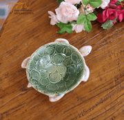 Cute colorful glazed ceramic ornaments, small turtle basin, key candy dish, ashtray, home decorations, crafts - Tiracisu