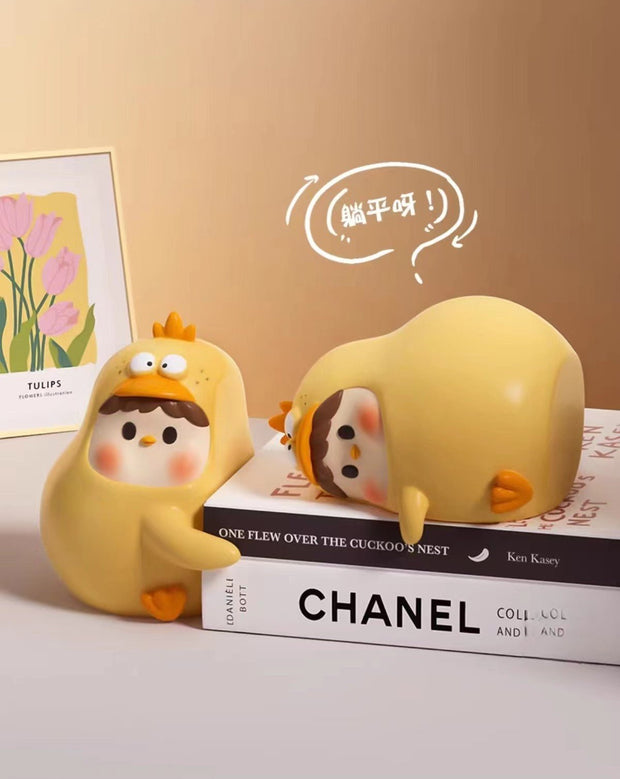 Cute Hug Dun Dun Chicken Bookend Bookshelf Home Desktop Ornaments Living Room Bedroom Wine Cabinet Decoration Gift - Tiracisu