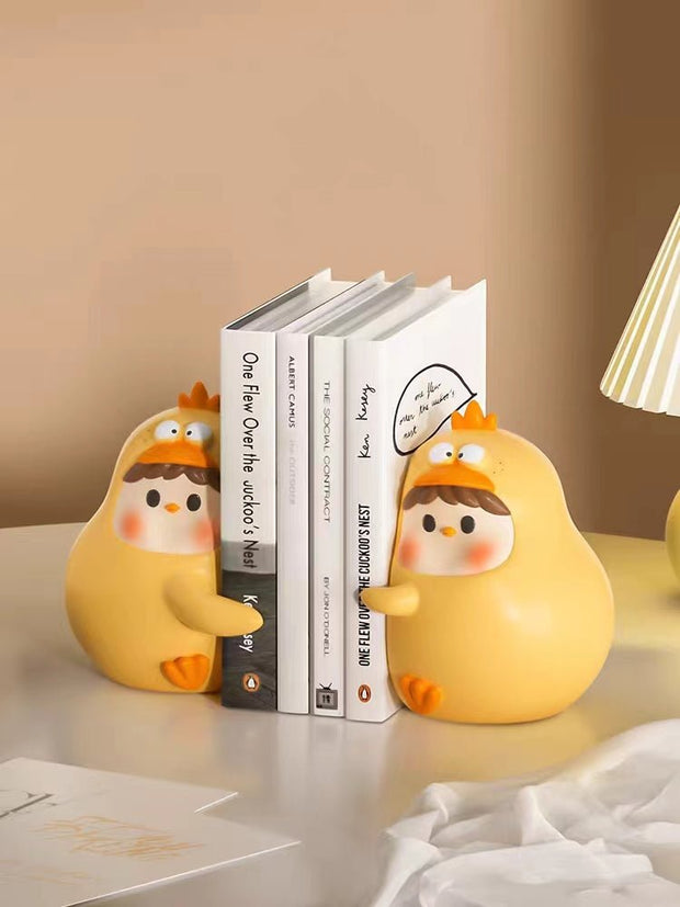 Cute Hug Dun Dun Chicken Bookend Bookshelf Home Desktop Ornaments Living Room Bedroom Wine Cabinet Decoration Gift - Tiracisu