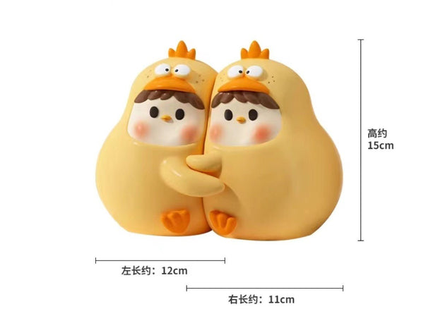 Cute Hug Dun Dun Chicken Bookend Bookshelf Home Desktop Ornaments Living Room Bedroom Wine Cabinet Decoration Gift - Tiracisu