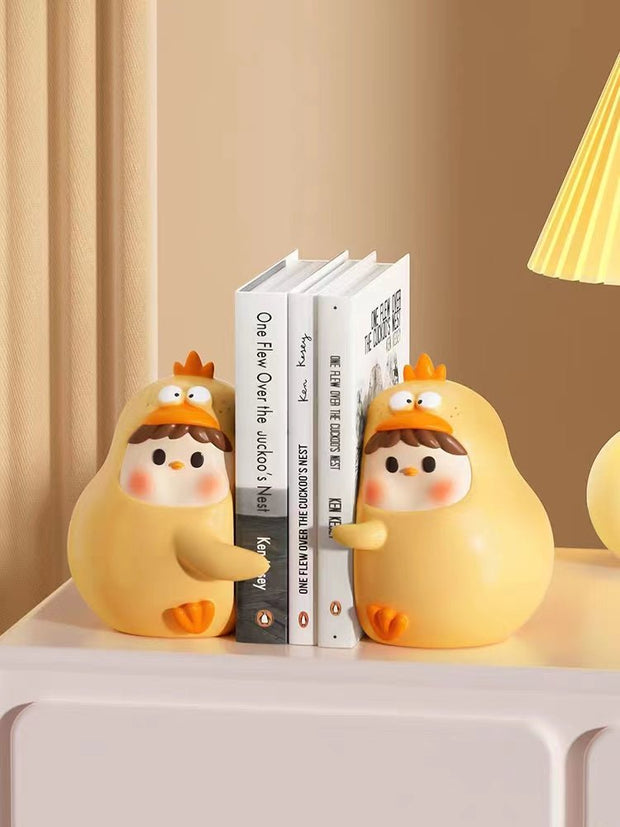 Cute Hug Dun Dun Chicken Bookend Bookshelf Home Desktop Ornaments Living Room Bedroom Wine Cabinet Decoration Gift - Tiracisu