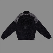 S.view loose-fitting zip-up jacket with cashew flower print burst crack reflective stitching tracksuit