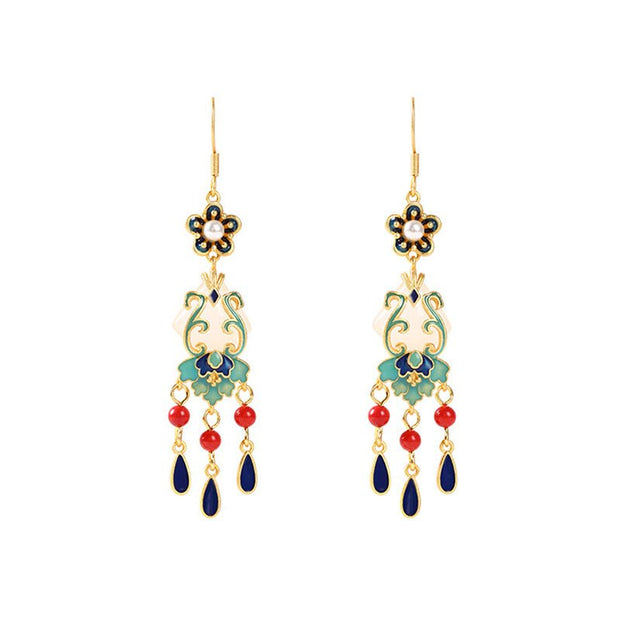 Elegant ethnic jewelry retro tassel gold - plated earrings - Tiracisu