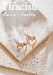 Elegant Heart - Shaped Redemption Pendant Necklace and Earrings Set - Tiracisu