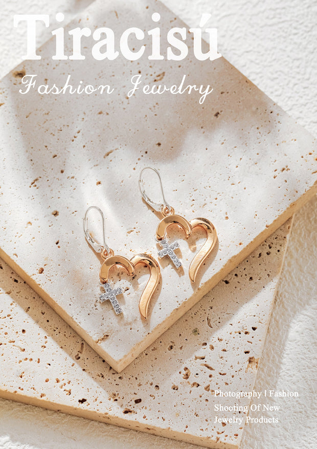 Elegant Heart - Shaped Redemption Pendant Necklace and Earrings Set - Tiracisu