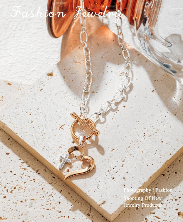 Elegant Heart - Shaped Redemption Pendant Necklace and Earrings Set - Tiracisu