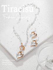 Elegant Heart - Shaped Redemption Pendant Necklace and Earrings Set - Tiracisu