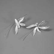 Elegant Petal Sterling Silver Drop Earrings - Tiracisu