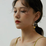 Elegant Silver Begonia Flower Poetic Niche Literary Earrings - Tiracisu