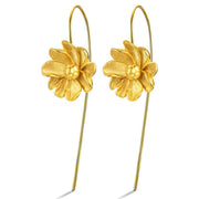 Elegant sterling silver petal long earrings - Tiracisu