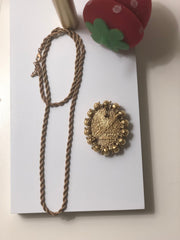 European Medieval Retro Ruby - Imitation Pendant Necklace, Brooch and Earring Set - Tiracisu