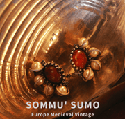 European Medieval Retro Ruby - Imitation Pendant Necklace, Brooch and Earring Set - Tiracisu