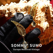 European Medieval Retro Style Brass Eagle Wings Jewelry Set (Earrings and Brooch) - Tiracisu