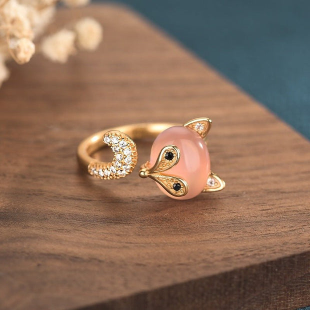 Exquisite and cute fox - shaped real gold plating Ring - Tiracisu